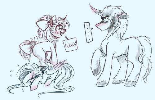 ask-king-sombra:  askmlp-fluttershy:  Wow! I had no idea this blog was following me! Radical!  A horse on top of a horse! It’s unnatural! ((FFFffFFfF YOUR MODPONY IS ADORABLE also I’m loving this style experiment and am honored you drew Sombra in