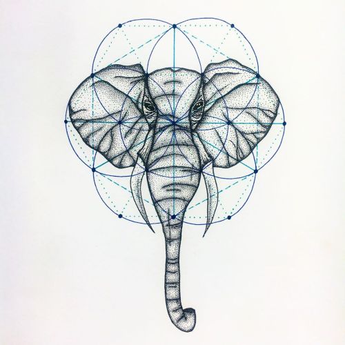 Elephant- - - - #drawing #geometrictattoo #geometric #geometricart #sacredgeometry #sacredgeometry