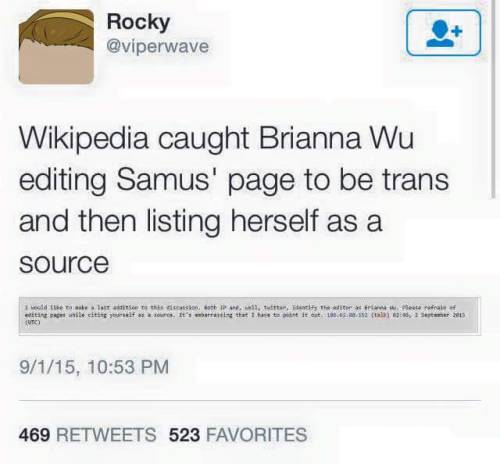 lotiastsade:  theragebear:  imminent-death-syndrome:  pfffthahahahaha fucking got caught you snake.  > “Gender norms are evil and only serve to oppress men and women.”> “This old Nintendo Power issue says Samus is 6′3″ and almost 200 lbs.
