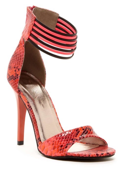 High Heels Blog Chelsi Snakeskin Heeled Sandal via Tumblr