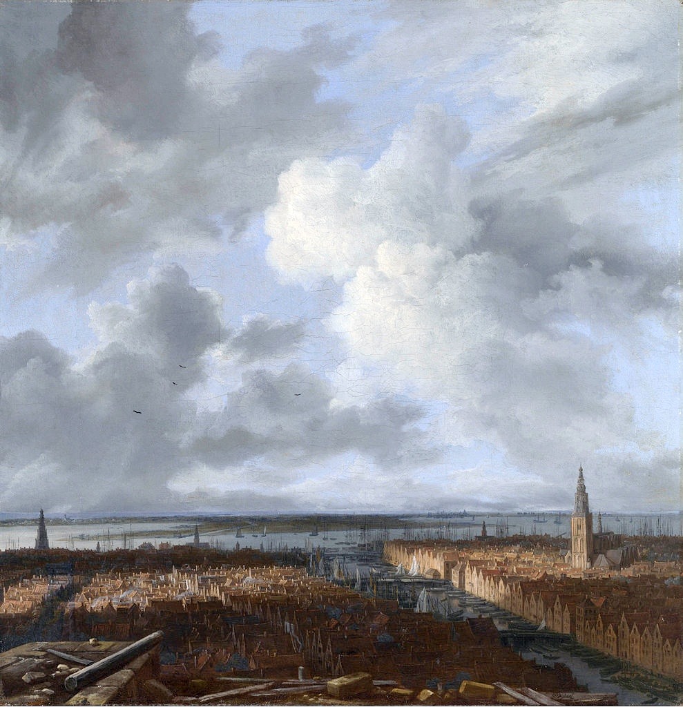 Jacob Isaacszoon van Ruisdael (Haarlem c. 1628 - Amsterdam 1682), A view of Amsterdam,