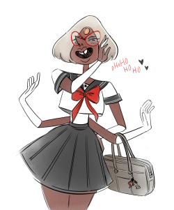 koko-chou:  seifuku 90s anime laugh was needed…she’d make a good Class President I think