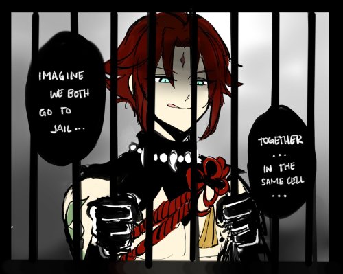 so, red xiao is jailed, but maybe he doesn’t really want to be free- he just wants u to join h