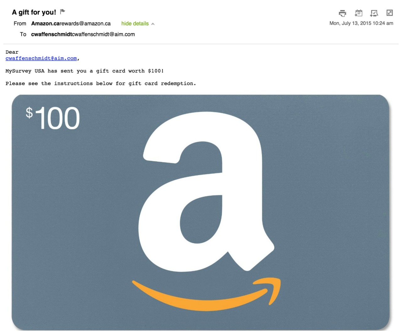 OMG I just got an Amazon gift card for completing surveys😍😍