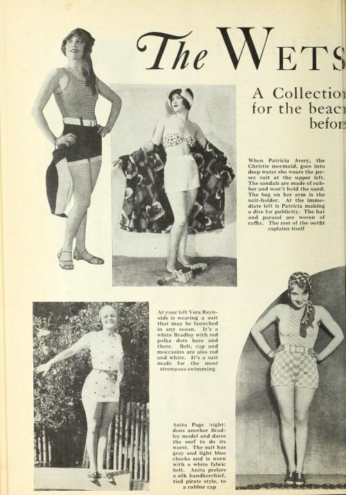 alwaysalwaysalwaysthesea:An amazing array of swimsuits in the September 1928 issue of Photoplay, esp