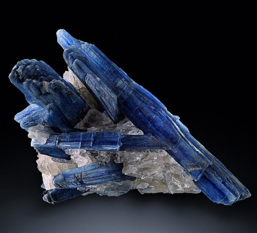 bijoux-et-mineraux:Kyanite in Rock Crystal - Barra do Salinas, Minas Gerais, Brazil