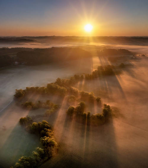 Foggy field  by Peter Zajfrid