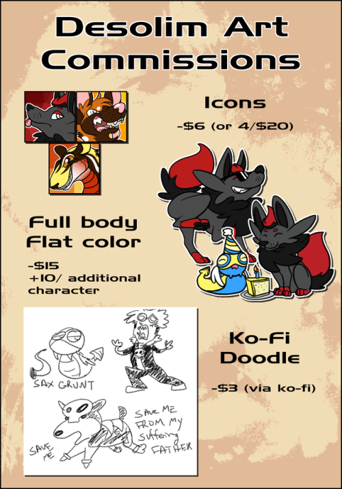 daily-zorua: Art CommissionsAs I mentioned before, my financial situation is kind of bungled at the 