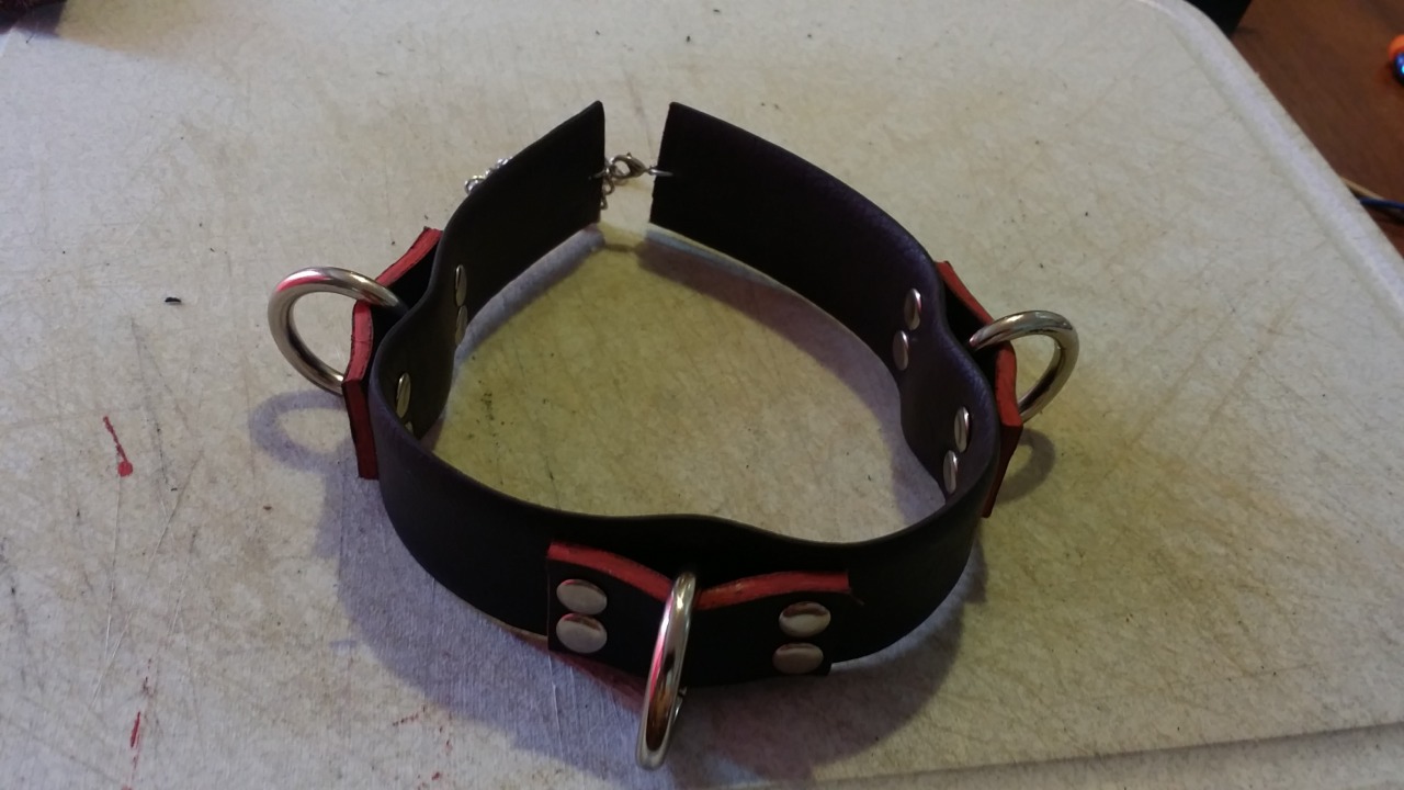 Play collar I made for my sub from one of my belts