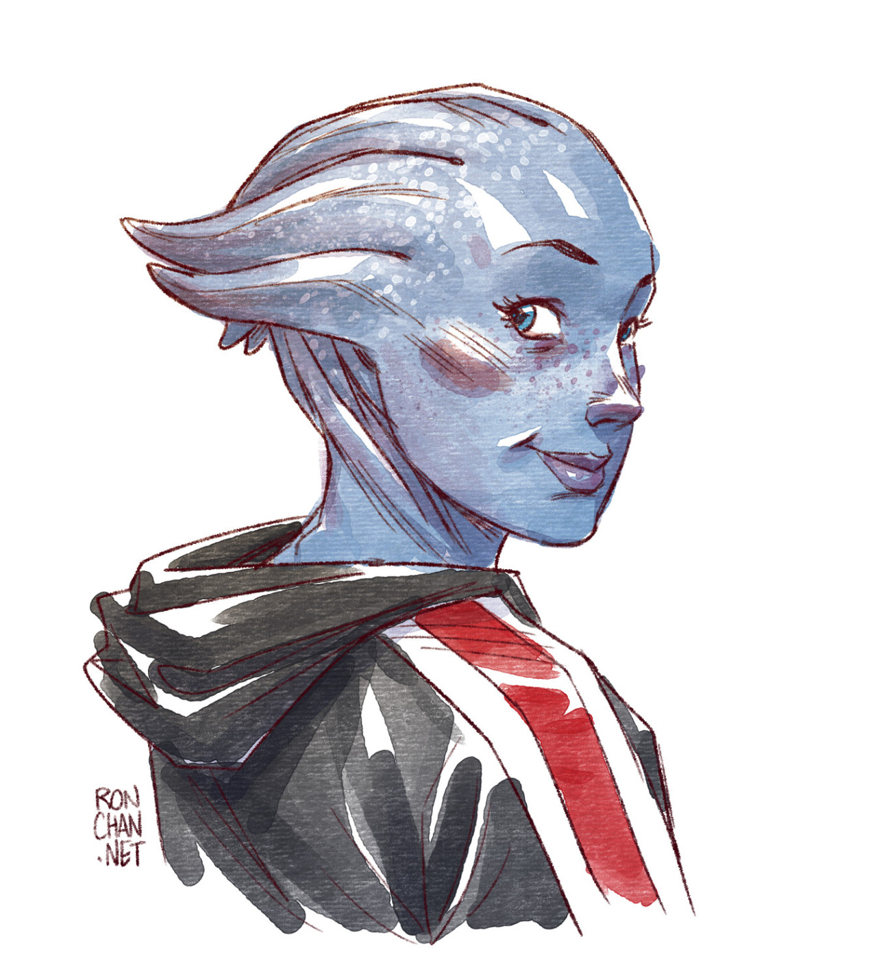 rondanchan:Haven’t had much time for sketching lately. Here’s a quick Liara sketch