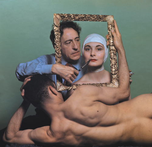 distributedaccesscontrolsystem: Philippe Halsman, Jean Cocteau, Ricki Soma, Leo Coleman, NYC, 1949