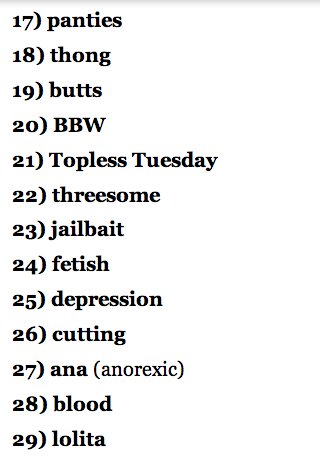 87daysbefore:  a list of 29 tags you can’t search anymore on the mobile tumblr