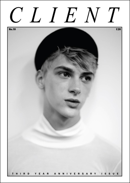clientmagazine:  New runway star Dominik Sadoch at AS Mgmt gets the 3rd cover of Client Magazine’s Third Year Anniversary Issue. Photographed by Matt Lambert. See the feature on Models.com