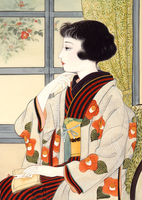 Taisho Romance ~ Kimono Illustration found here but no original source/artist given