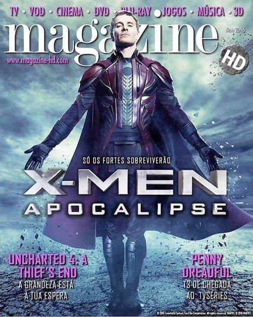 #XMENAPOCALYPSE: Fassbender magnífico como Magneto na capa da revista “magazine HD”!! #x