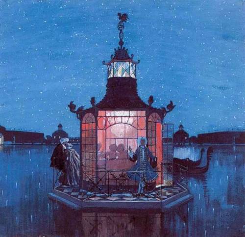 Aleksandr Benois. Chinese pavilion. Jealous husband.1906. State Tretyakov Gallery, Moscow.Benua, con