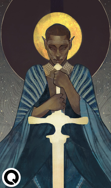 qissus: Lavellan tarot commission based on ‘The High Priestess’ for @thedasrose! Th