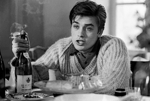 wehadfacesthen:Alain Delon in Cannes for the International Film Festival, 1959, photo by Frank Horva