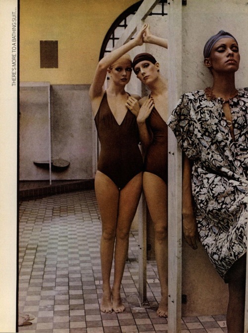 emmagleason:  Vogue US, May 1975 |  ‘Bath House’ by Deborah Turbevil