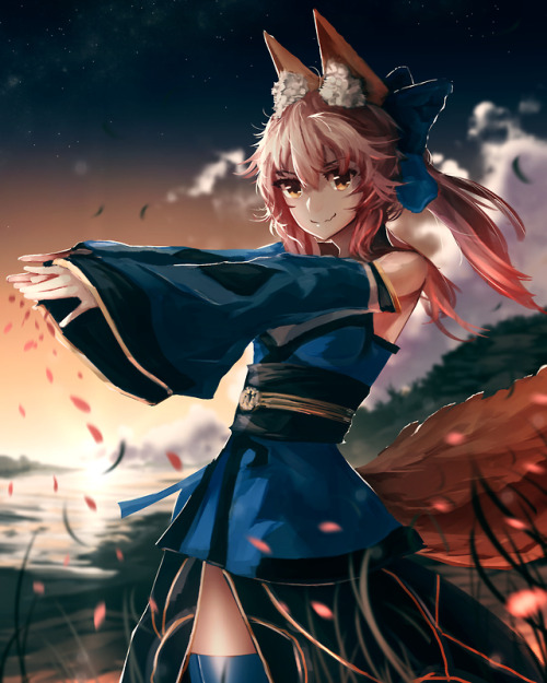 anonamos701:tamamo no mae drawing!