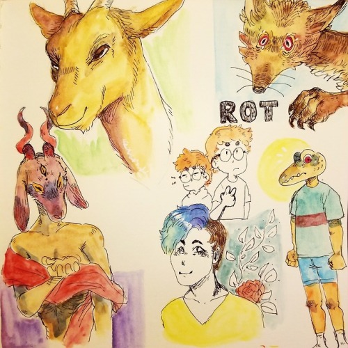 some watercolor sketches ive done and posted to insta awhile ago. also today (6/26) is my bday and i