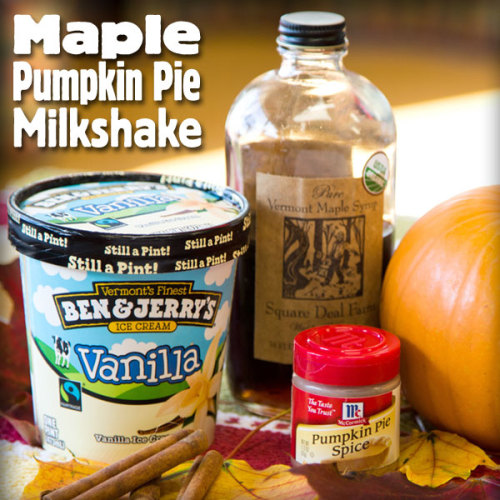 everydayisearthday:uvmbored:benandjerrys:Maple Pumpkin Pie Milkshake: INGREDIENTS:1 pint Ben & J