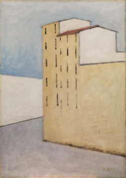 terminusantequem:  Ottone Rosai (Italian, 1895-1957), CASE GIALLE, 1955. Oil on canvas, 70 x 50 cm