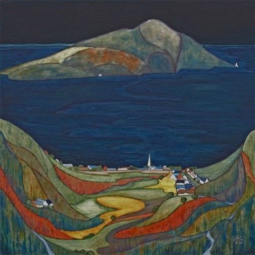 Angela Elliott-Walker - Impressions of Autumnal View from Lamlash Hill.