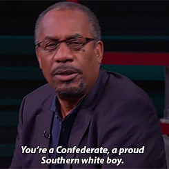 Joe Morton came on and gave a Confederate flag monologue in the style of Papa Pope.