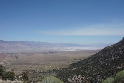 Views of the Owens Valley while driving up the road to Mt Whitney Portal