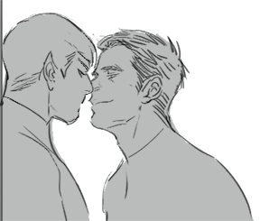 jbduk:-rotoscoped a kiss gif from tumblr..! * (didn’t turn out well but anyway..)-and Spock with a c