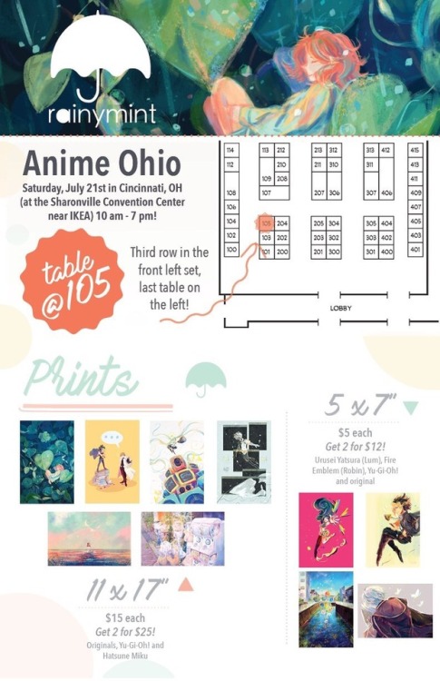 Hey all, today’s the day!!!! (*⁰▿⁰*)✨ I’ll be at Anime Ohio from 10 am - 7 pm at Table 1