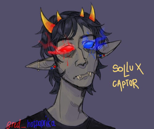 i also redrew an old drawing of mine of sollux captor and i really love how this turned out! The fir