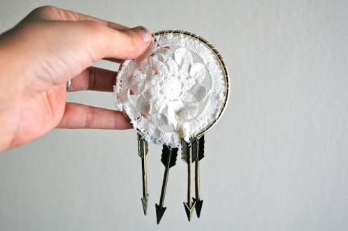 niftyncrafty:  DIY Doily Dreamcatcher | Brit+Co  crankycrafter: because Brit &amp; Co. (remember