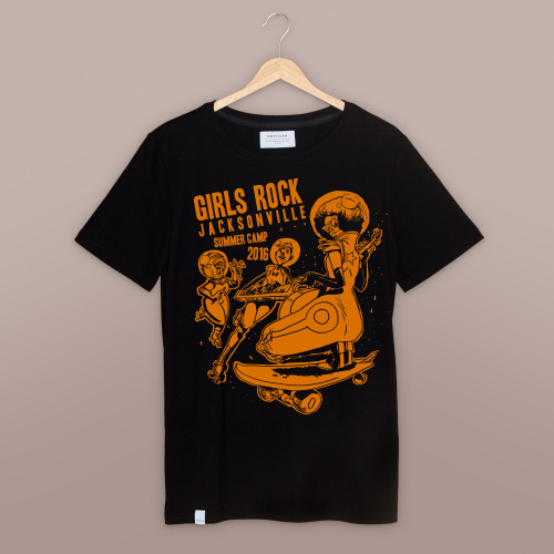 erinkwilson:  Hey guys! I made the shirt for the Girls Rock Jacksonville Summer Camp!  “  Girls Rock Jacksonville’s mission is to cultivate self-empowerment and positive identity development in girls, trans*, and gender non-conforming youth through