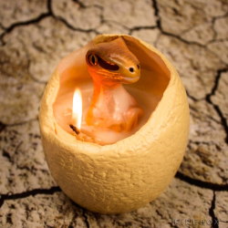 mymodernmet:  Dinosaur Egg Candle Melts to