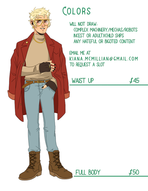 commissions!!!im changing the format of my commissions a little to focus more on character art. i wi