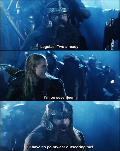 That still only counts as one!” #legolas #gimli #lordof, Gimli And  Legolas