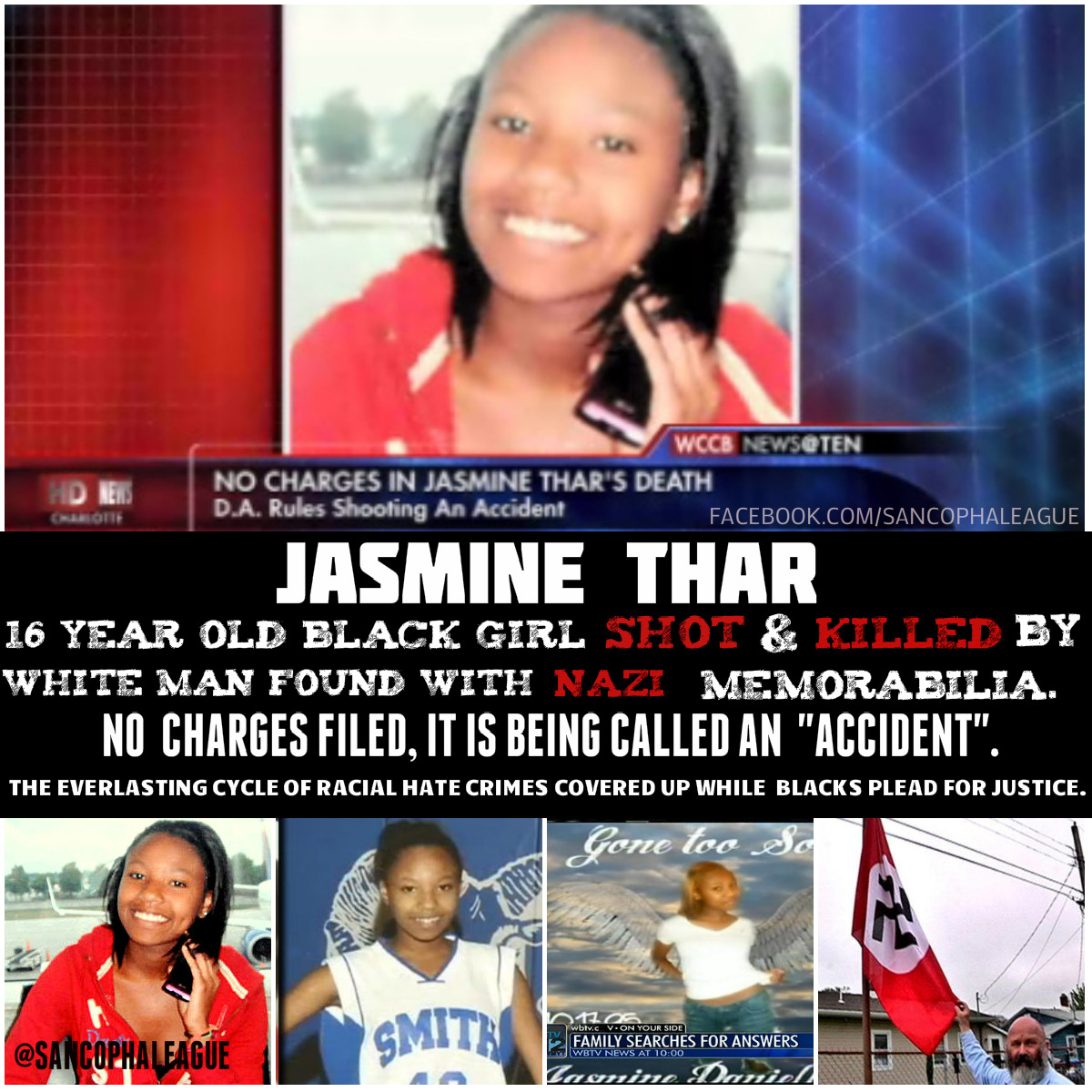 zayaspade:  thingsiliketoo:  sancophaleague:   The 16-year-old Jasmine Thar was shot