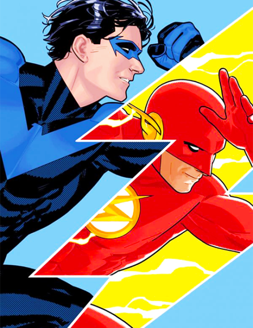 Nightwing #90 cover by Bruce Redondo featuring Dick Grayson and Wally West