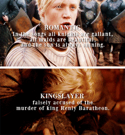 sansalayned: Brienne of Tarth and Sansa Stark + parallels(requested by msmeminger)