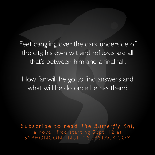 Feet dangling over the dark underside of the city, his own wit and reflexes are all that’s between him and a final fall. 
How far will he go to find answers and what will he do once he has them?
