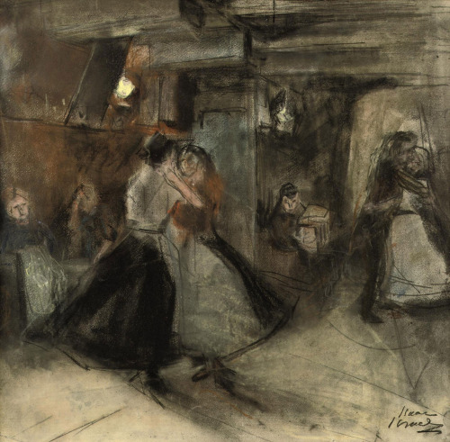 huariqueje: Dancing women on the Zeedijk, Amsterdam   -  Issac Israels  1891-93Dutch 