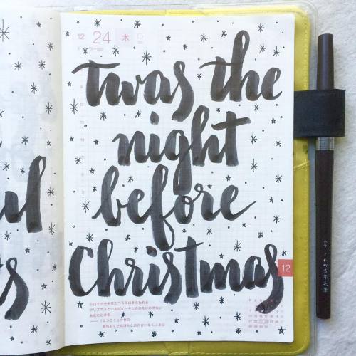 &lsquo;twas the night before Christmas #journal #hobonichi #planner #diary #notebook #filofax #m