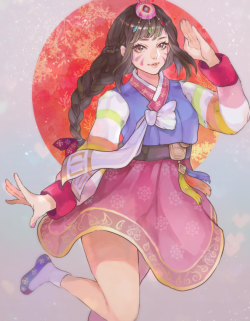 lackless:happy lunar new year everyone! hope you’re all doing well ;; I got this skin in game a couple days ago for dva so I had to draw her quickly haha