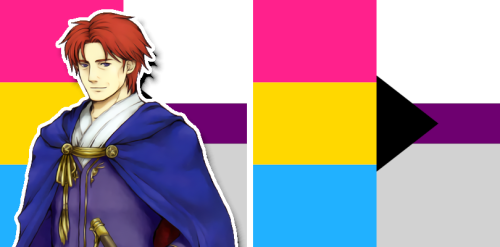Eliwood from Fire Emblem is panromantic and demisexual, and his Pokemon, Empoleon, is an aromantic t