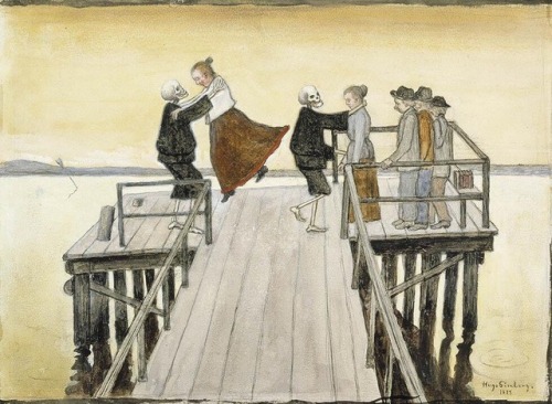 beyond-the-canvas:Hugo Simberg, &lt;i&gt;Dance on the Bridge&lt;/i&gt;, 1899.