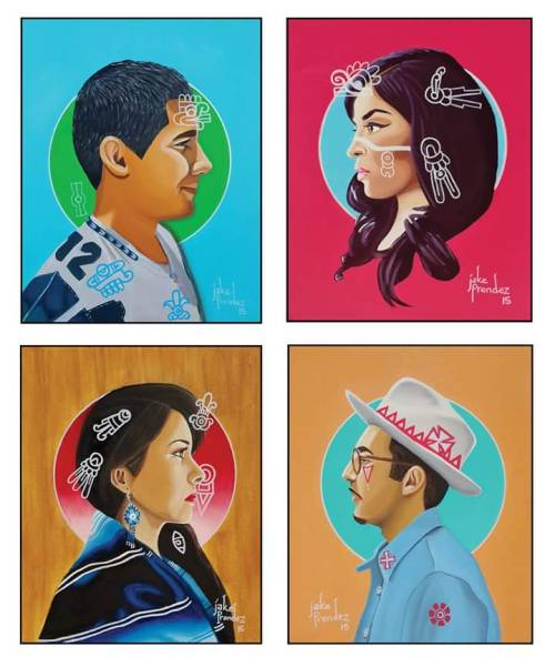 artistjakeprendez:In honor of Indigenous peoples day, Here are the 4 paintings frommy “Cultural Resi