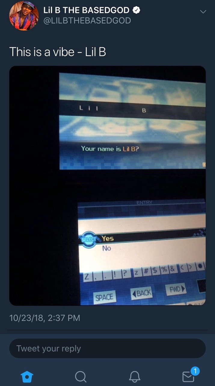 shut-thehell-yourmouth:  https://twitter.com/lilbthebasedgod/status/1054804136636559360?s=21Lil