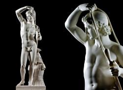 hadrian6:  Telemachus Arming.  19th.century.Luigi Bienaime. Belgian. 1795-1878. marble. collage by Hadrian6.http://hadrian6.tumblr.com